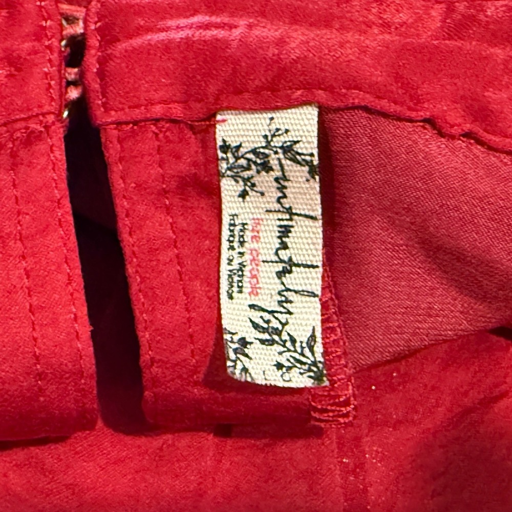 Intimately Free People‎ Deep V-Neck Satin Camisole Top Red Large - Picture 15 of 15
